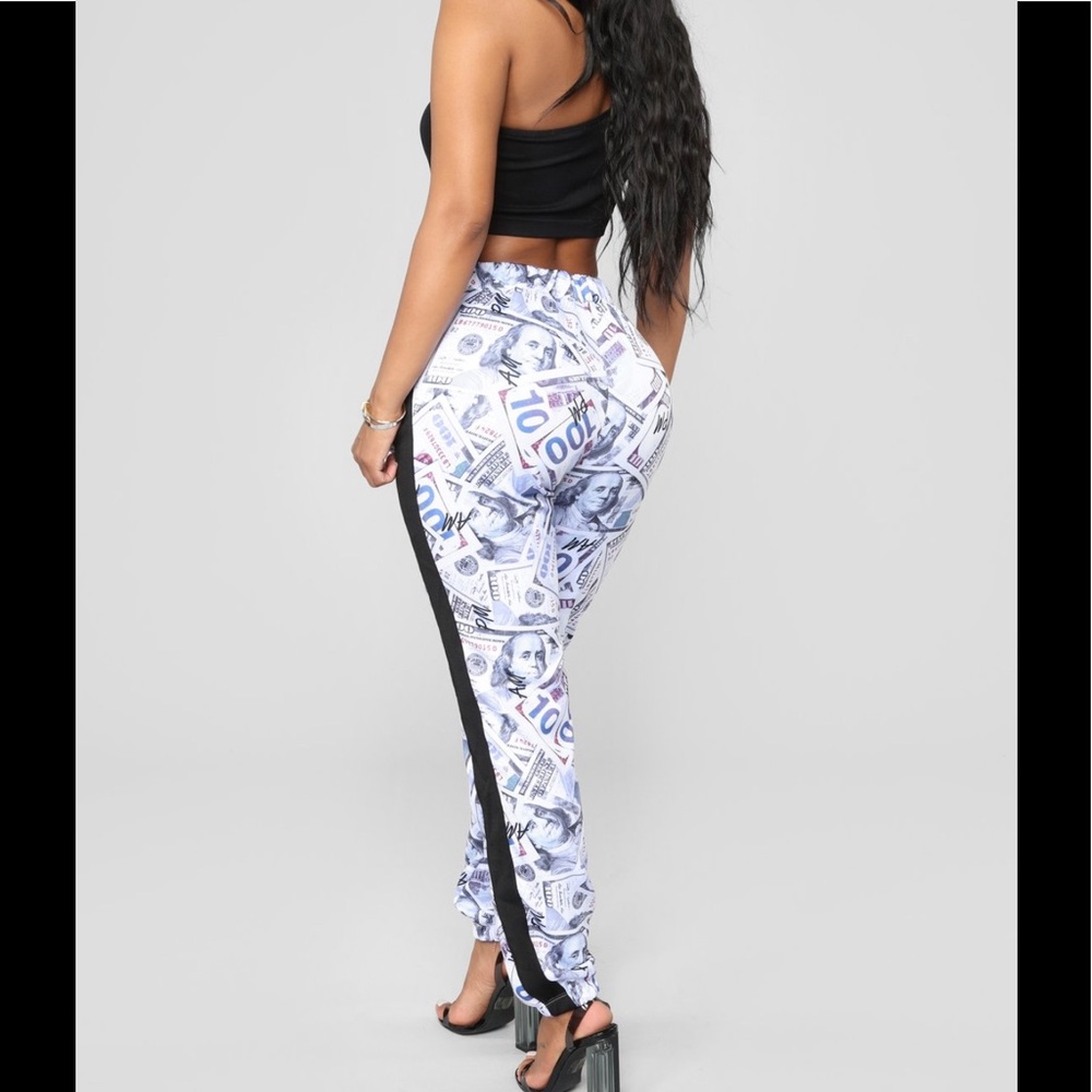 Throw Some More Print Joggers with Dollar Bills